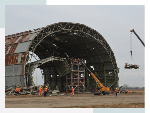 Демонтаж ангаров в Тихорецке